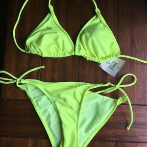 Bright yellow bikini